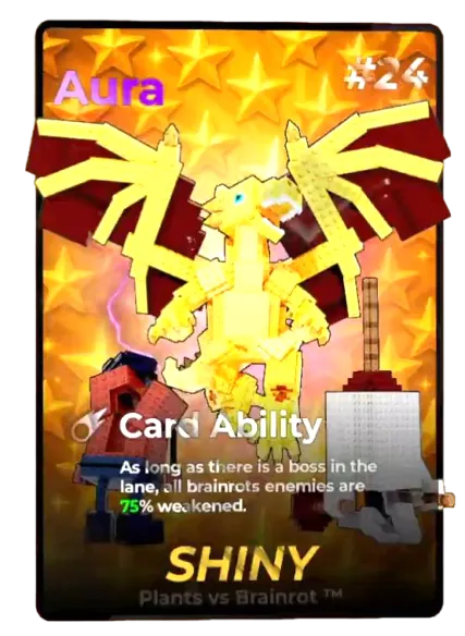 Aura Shiny card - Plants vs Brainrots