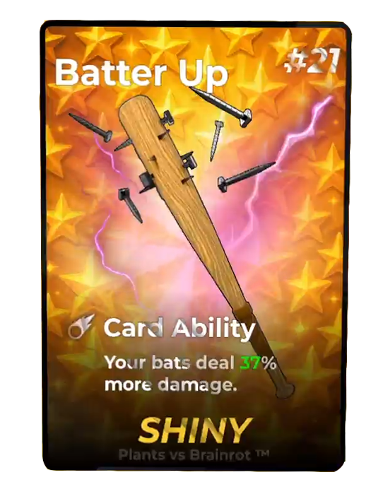 Batter Up Shiny card - Plants vs Brainrots