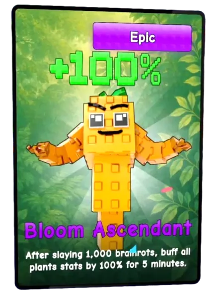 Bloom Ascendant card - Plants vs Brainrots