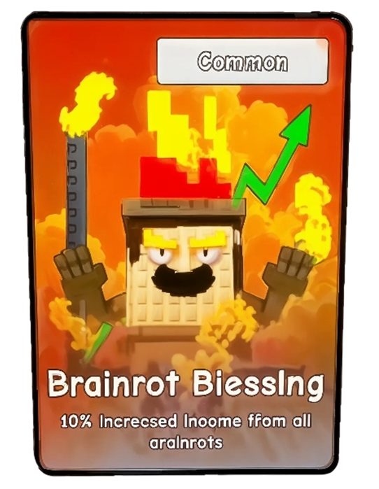Brainrot Blessing card - Common rarity - Plants vs Brainrots