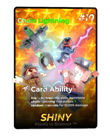 Chain Lightning Shiny card - Plants vs Brainrots
