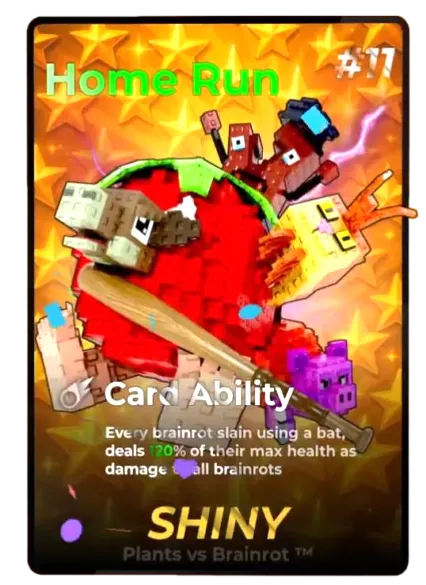 Home Run Shiny card - Plants vs Brainrots