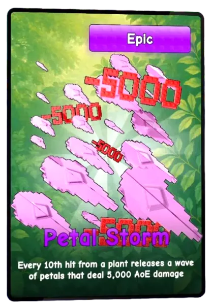 Petal Storm card - Plants vs Brainrots