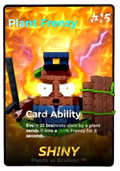 Plant Frenzy Shiny card - Plants vs Brainrots