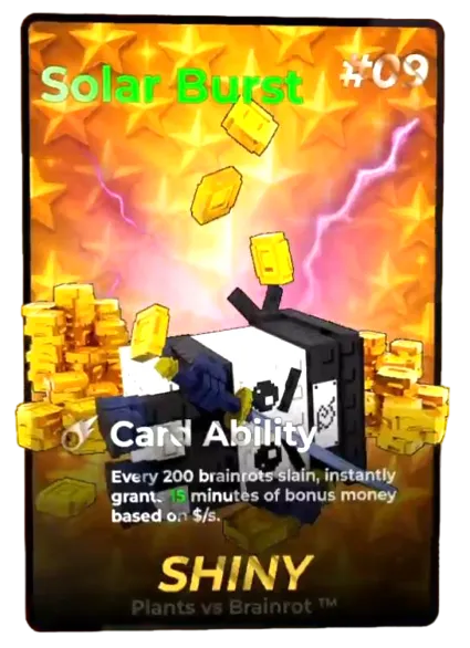 Solar Burst Shiny card - Plants vs Brainrots