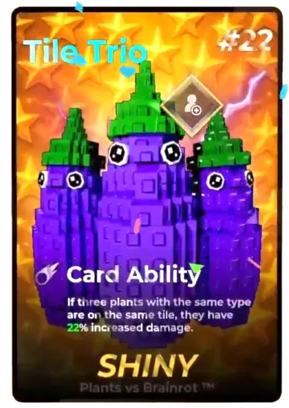Tile Trio Shiny card - Plants vs Brainrots