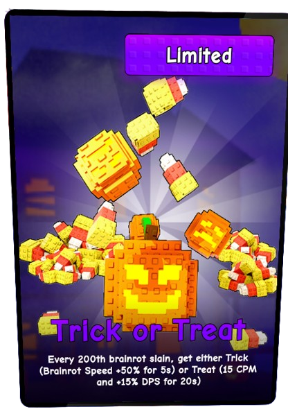Trick or Treat card - Common rarity - Plants vs Brainrots