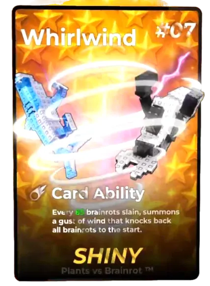 Whirlwind Shiny card - Plants vs Brainrots